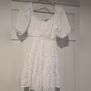 Petal & Pup White Puff Sleeve Mini Sundress